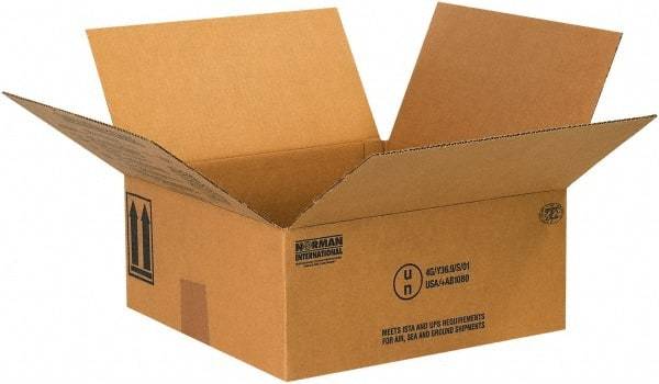 Made in USA - 10-1/4" Wide x 10-1/4" Long x 6-3/16" High Rectangle Corrugated Shipping Box - 1 Wall, Kraft (Color), 95 Lb Capacity - Apex Tool & Supply