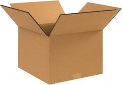 Made in USA - 12" Wide x 14" Long x 10" High Rectangle Heavy Duty Corrugated Box - 2 Walls, Kraft (Color), 100 Lb Capacity - Apex Tool & Supply
