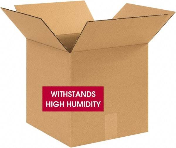 Made in USA - 12" Wide x 12" Long x 12" High Square Corrugated Shipping Box - 1 Wall, Kraft (Color), 120 Lb Capacity - Apex Tool & Supply