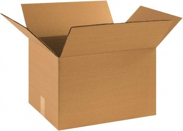 Made in USA - 14" Wide x 16" Long x 10" High Rectangle Heavy Duty Corrugated Box - 2 Walls, Kraft (Color), 100 Lb Capacity - Apex Tool & Supply