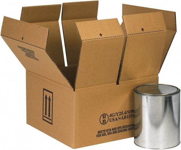 Made in USA - 14-1/4" Wide x 14-1/4" Long x 7-5/8" High Rectangle Corrugated Shipping Box - 2 Walls, Kraft (Color), 120 Lb Capacity - Apex Tool & Supply