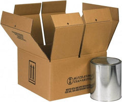 Made in USA - 14-1/4" Wide x 14-1/4" Long x 7-5/8" High Rectangle Corrugated Shipping Box - 2 Walls, Kraft (Color), 120 Lb Capacity - Apex Tool & Supply