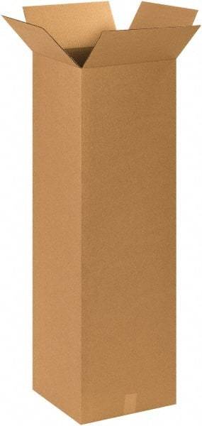 Made in USA - 15" Wide x 15" Long x 48" High Rectangle Corrugated Shipping Box - 1 Wall, Kraft (Color), 65 Lb Capacity - Apex Tool & Supply