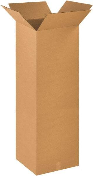 Made in USA - 18" Wide x 18" Long x 48" High Rectangle Corrugated Shipping Box - 1 Wall, Kraft (Color), 65 Lb Capacity - Apex Tool & Supply