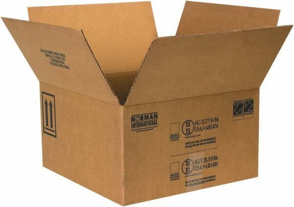 Made in USA - 17" Wide x 17" Long x 9-5/16" High Rectangle Corrugated Shipping Box - 1 Wall, Kraft (Color), 95 Lb Capacity - Apex Tool & Supply