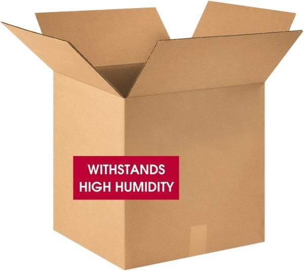 Made in USA - 18" Wide x 18" Long x 18" High Square Corrugated Shipping Box - 1 Wall, Kraft (Color), 120 Lb Capacity - Apex Tool & Supply