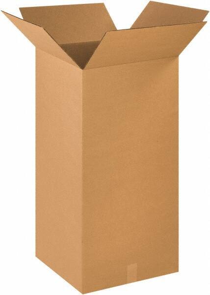 Made in USA - 18" Wide x 18" Long x 36" High Rectangle Corrugated Shipping Box - 1 Wall, Kraft (Color), 65 Lb Capacity - Apex Tool & Supply