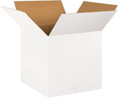 Made in USA - 20" Wide x 20" Long x 20" High Square Corrugated Shipping Box - 1 Wall, White, 65 Lb Capacity - Apex Tool & Supply