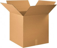 Made in USA - 22" Wide x 22" Long x 22" High Square Heavy Duty Corrugated Box - 1 Wall, Kraft (Color), 95 Lb Capacity - Apex Tool & Supply