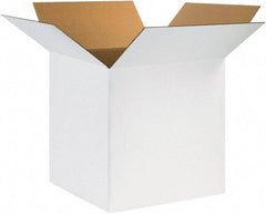 Made in USA - 24" Wide x 24" Long x 24" High Square Corrugated Shipping Box - 1 Wall, White, 65 Lb Capacity - Apex Tool & Supply