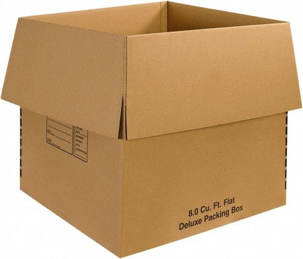 Made in USA - 24" Wide x 24" Long x 24" High Square Moving Boxes - 1 Wall, Kraft (Color), 65 Lb Capacity - Apex Tool & Supply