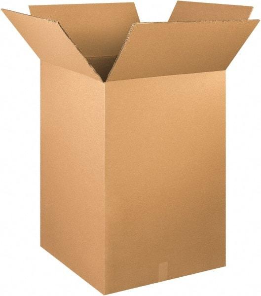 Made in USA - 24" Wide x 24" Long x 36" High Rectangle Heavy Duty Corrugated Box - 2 Walls, Kraft (Color), 100 Lb Capacity - Apex Tool & Supply
