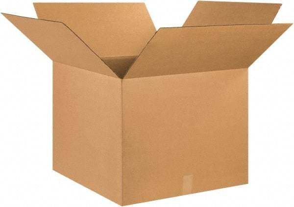 Made in USA - 25" Wide x 25" Long x 20" High Rectangle Corrugated Shipping Box - 1 Wall, Kraft (Color), 65 Lb Capacity - Apex Tool & Supply