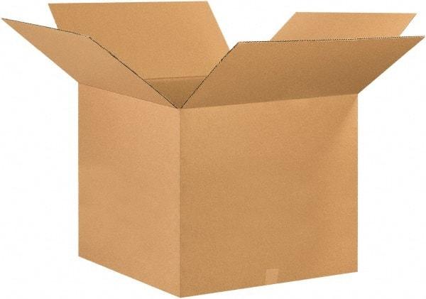 Made in USA - 26" Wide x 26" Long x 20" High Rectangle Corrugated Shipping Box - 1 Wall, Kraft (Color), 65 Lb Capacity - Apex Tool & Supply