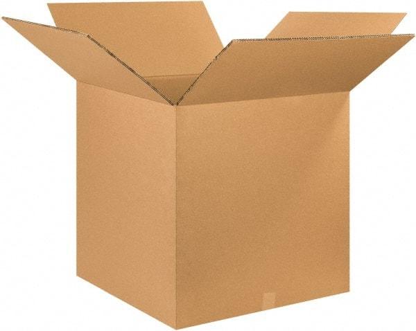 Made in USA - 26" Wide x 26" Long x 26" High Square Heavy Duty Corrugated Box - 2 Walls, Kraft (Color), 100 Lb Capacity - Apex Tool & Supply