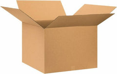 Made in USA - 28" Wide x 28" Long x 20" High Rectangle Corrugated Shipping Box - 1 Wall, Kraft (Color), 65 Lb Capacity - Apex Tool & Supply