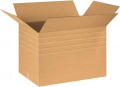 Made in USA - 20" Wide x 30" Long x 20" High Rectangle Multi-Depth Box - 1 Wall, Kraft (Color), 95 Lb Capacity - Apex Tool & Supply