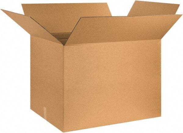 Made in USA - 24" Wide x 32" Long x 24" High Rectangle Corrugated Shipping Box - 1 Wall, Kraft (Color), 65 Lb Capacity - Apex Tool & Supply
