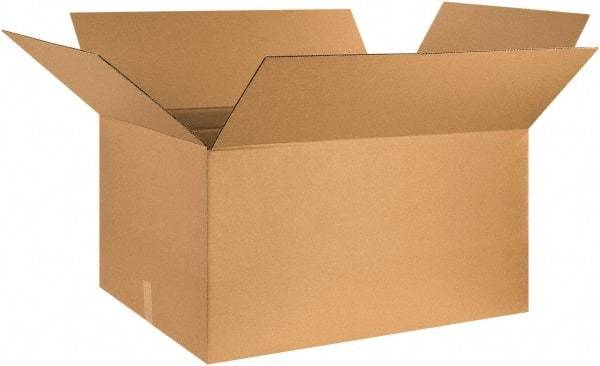 Made in USA - 18" Wide x 32" Long x 18" High Rectangle Corrugated Shipping Box - 1 Wall, Kraft (Color), 65 Lb Capacity - Apex Tool & Supply
