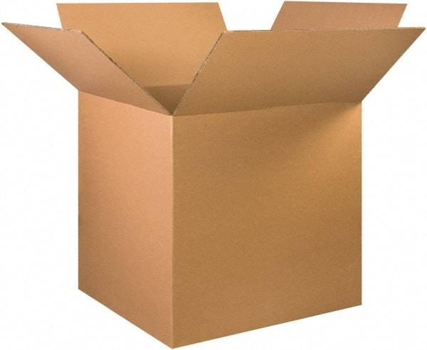 Made in USA - 36" Wide x 36" Long x 36" High Square Heavy Duty Corrugated Box - 2 Walls, Kraft (Color), 100 Lb Capacity - Apex Tool & Supply