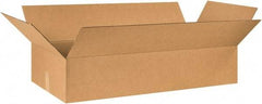 Made in USA - 24" Wide x 48" Long x 8" High Rectangle Corrugated Shipping Box - 1 Wall, Kraft (Color), 65 Lb Capacity - Apex Tool & Supply