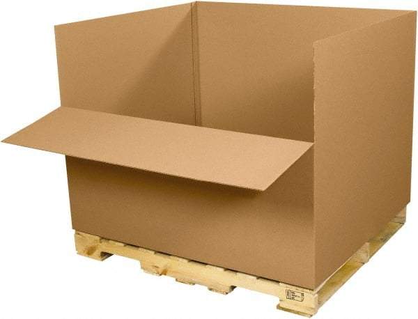 Made in USA - 40" Wide x 48" Long x 36" High Rectangle Heavy Duty Corrugated Box - 1 Wall, Kraft (Color), 120 Lb Capacity - Apex Tool & Supply