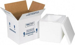 Made in USA - 6" Wide x 8" Long x 7" High Rectangle Insulated Box - 1 Wall, White - Apex Tool & Supply