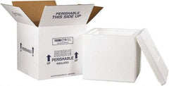 Made in USA - 12" Wide x 12" Long x 11-1/2" High Rectangle Insulated Box - 1 Wall, White - Apex Tool & Supply