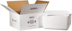 Made in USA - 17" Wide x 17" Long x 9" High Rectangle Insulated Box - 1 Wall, White - Apex Tool & Supply