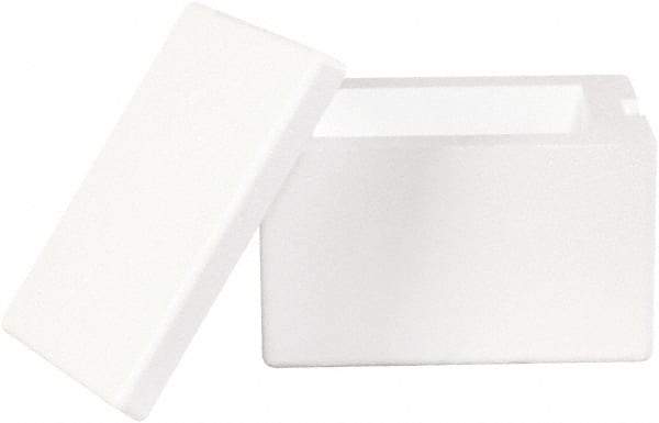 Made in USA - 6" Wide x 8" Long x 4-1/8" High Rectangle Insulated Box - White - Apex Tool & Supply