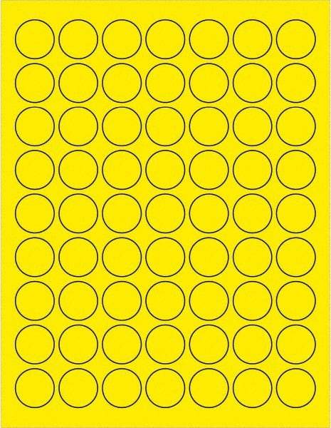 Tape Logic - 1" Long, Fluorescent Yellow Paper Laser Label - For Laser Printers - Apex Tool & Supply