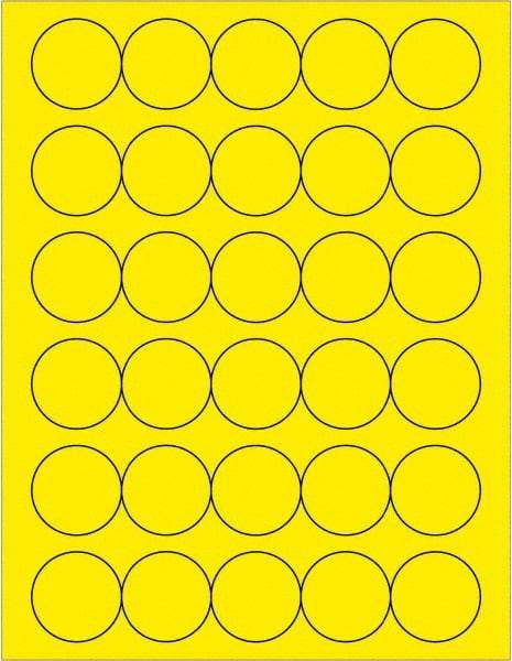 Tape Logic - 1-1/2" Long, Fluorescent Yellow Paper Laser Label - For Laser Printers - Apex Tool & Supply