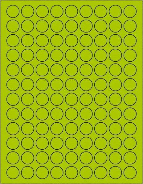 Tape Logic - 3/4" Long, Fluorescent Green Paper Laser Label - For Laser Printers - Apex Tool & Supply