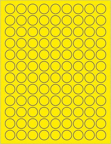 Tape Logic - 3/4" Long, Fluorescent Yellow Paper Laser Label - For Laser Printers - Apex Tool & Supply