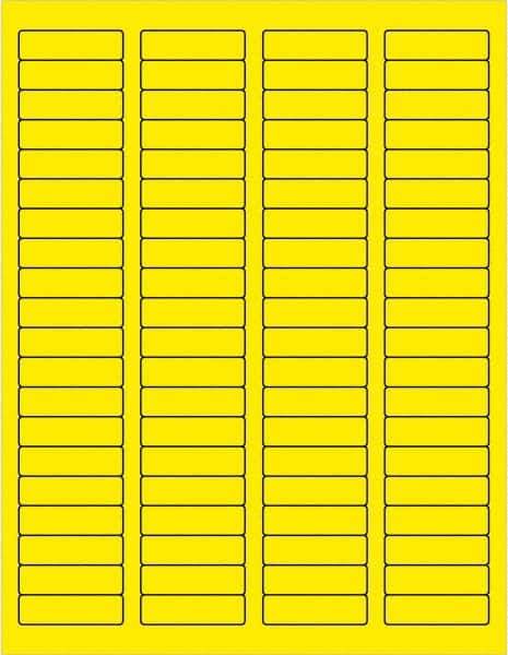 Tape Logic - 1-3/4" Long, Fluorescent Yellow Paper Laser Label - For Laser Printers - Apex Tool & Supply