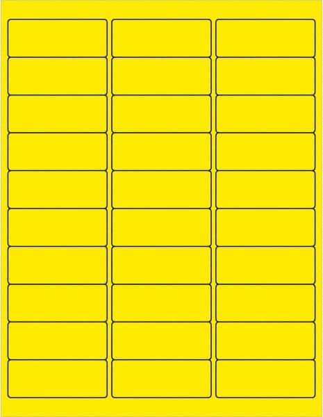 Tape Logic - 2-5/8" Long, Fluorescent Yellow Paper Laser Label - For Laser Printers - Apex Tool & Supply