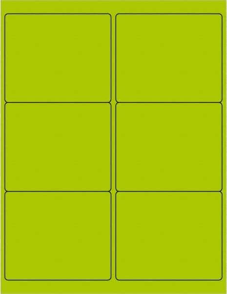 Tape Logic - 4" Long, Fluorescent Green Paper Laser Label - For Laser Printers - Apex Tool & Supply