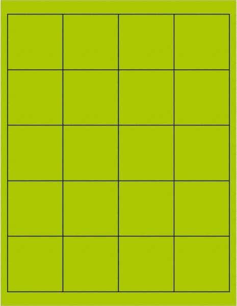Tape Logic - 2" Long, Fluorescent Green Paper Laser Label - For Laser Printers - Apex Tool & Supply