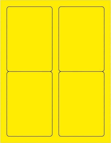 Tape Logic - 5" Long, Fluorescent Yellow Paper Laser Label - For Laser Printers - Apex Tool & Supply
