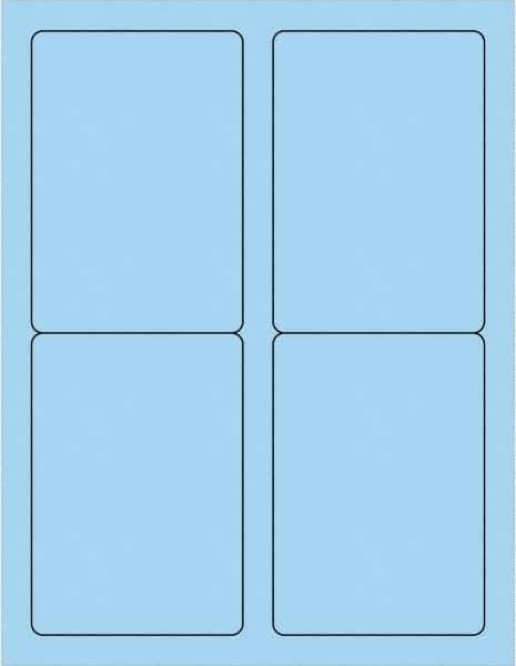 Tape Logic - 5" Long, Pastel Blue Paper Laser Label - For Laser Printers - Apex Tool & Supply