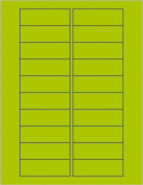 Tape Logic - 3" Long, Fluorescent Green Paper Laser Label - For Laser Printers - Apex Tool & Supply
