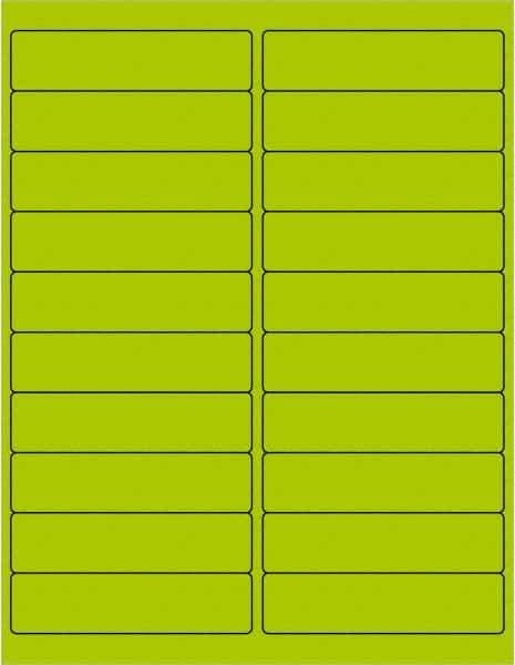 Tape Logic - 4" Long, Fluorescent Green Paper Laser Label - For Laser Printers - Apex Tool & Supply