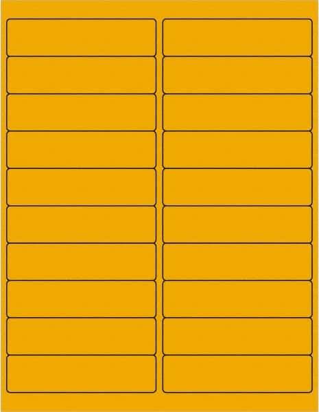 Tape Logic - 4" Long, Fluorescent Orange Paper Laser Label - For Laser Printers - Apex Tool & Supply