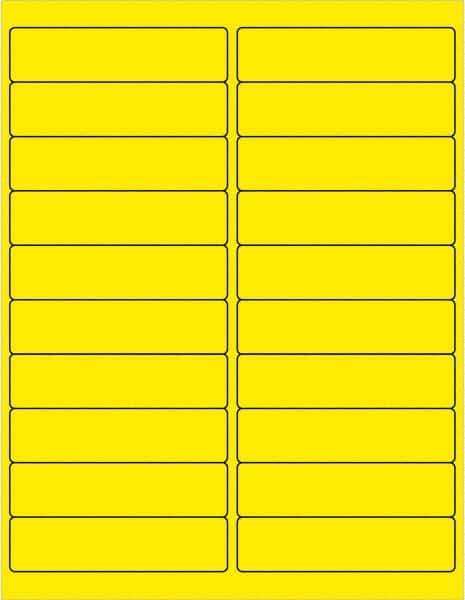Tape Logic - 4" Long, Fluorescent Yellow Paper Laser Label - For Laser Printers - Apex Tool & Supply