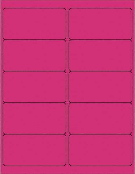 Tape Logic - 4" Long, Fluorescent Pink Paper Laser Label - For Laser Printers - Apex Tool & Supply