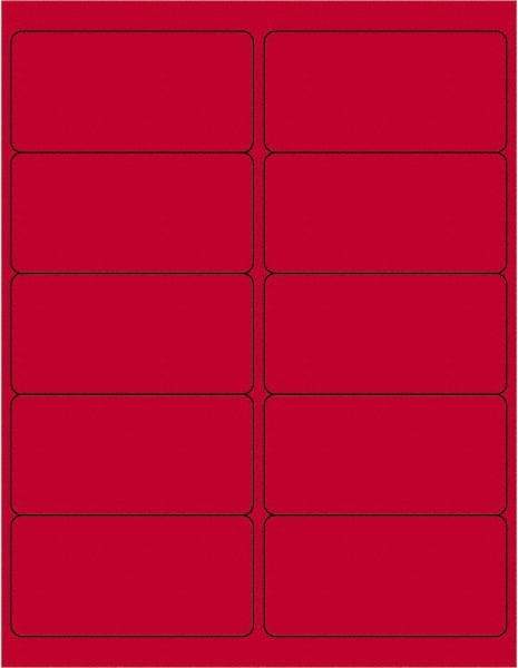 Tape Logic - 4" Long, Fluorescent Red Paper Laser Label - For Laser Printers - Apex Tool & Supply