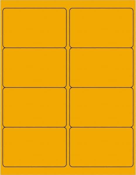 Tape Logic - 4" Long, Fluorescent Orange Paper Laser Label - For Laser Printers - Apex Tool & Supply
