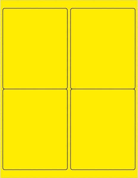 Tape Logic - 5" Long, Fluorescent Yellow Paper Laser Label - For Laser Printers - Apex Tool & Supply