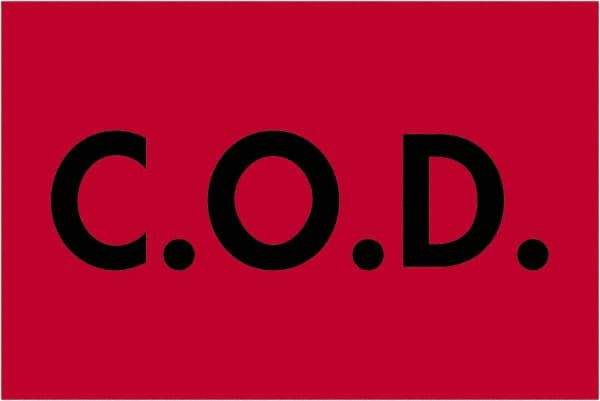 Tape Logic - 3" Long, Fluorescent Red Paper Shipping Label - For Multi-Use - Apex Tool & Supply