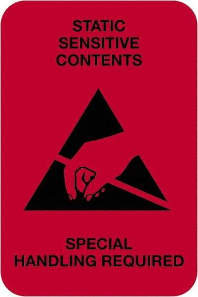 Tape Logic - 3" Long, Fluorescent Red Paper Shipping Label - For Multi-Use - Apex Tool & Supply
